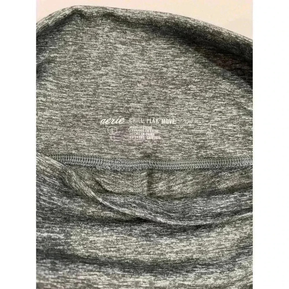 Aerie Leggings Women's Large Green Ruched Mesh Pull On Stretch Chill Play Move - Picture 4 of 9